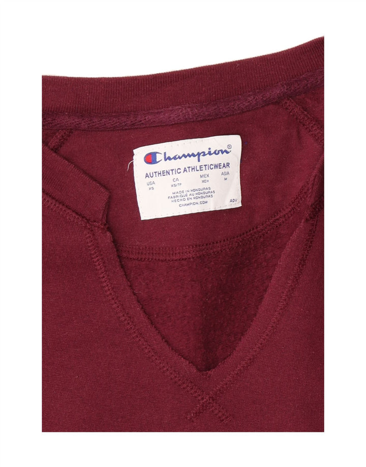 CHAMPION Womens Sweatshirt Jumper UK 6 XS Burgundy Polyester Vintage Champion and Second-Hand Champion from Messina Hembry 