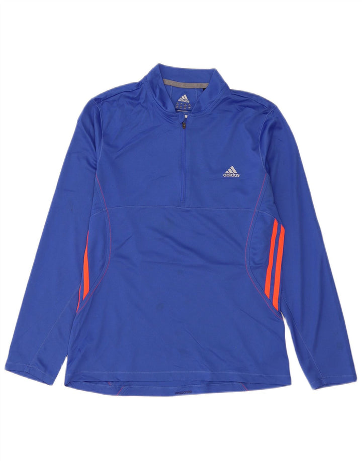 Γυναικεία φόρμα ADIDAS Climalite Pullover Top UK 16/18 Large Blue