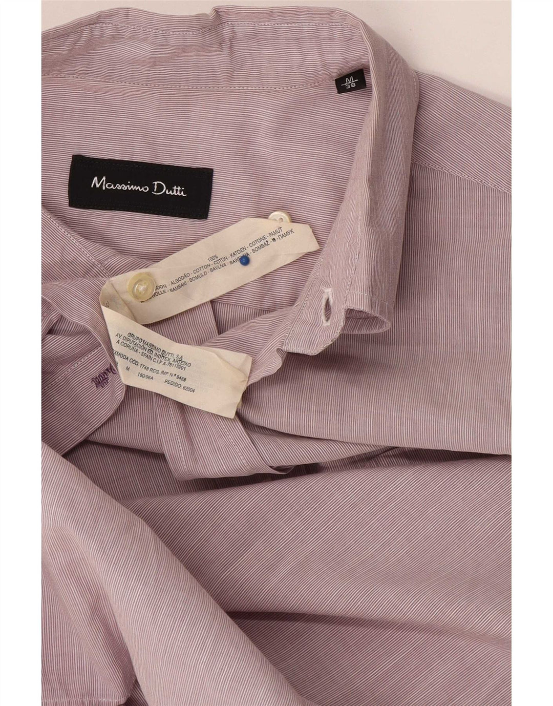 Ανδρικό κοντομάνικο πουκάμισο Massimo Dutti Βαμβακερό σε μεσαίο ροζ ρίγες