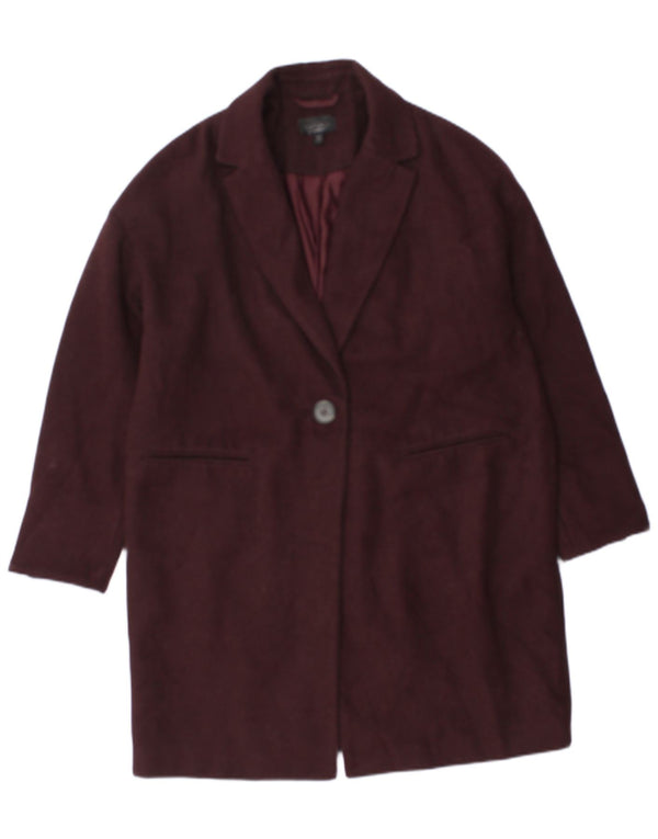 Topshop Γυναικείο Πανωφόρι UK 12 Medium Burgundy Polyester