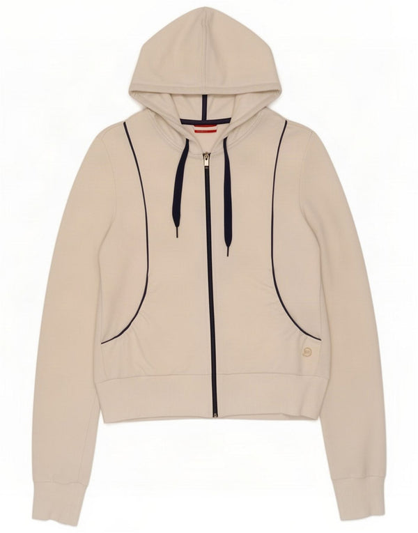 Puma γυναικείο πουλόβερ με φερμουάρ UK 12 Medium White Cotton
