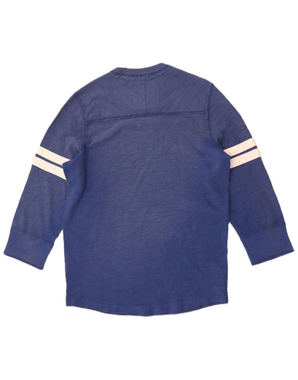 Abercrombie & Fitch Mens Muscle Distressed Graphic Top 3/4 Sleeve XL Blue