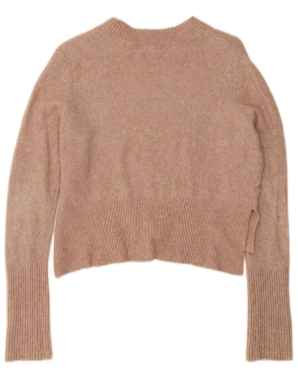 ALL SAINTS Womens Crop Boat Neck Jumper Sweater UK 14 Medium Pink