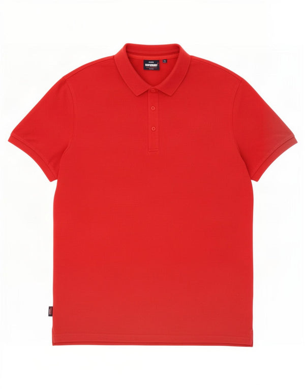 Superdry Mens Polo Shirt 3XL Red Cotton