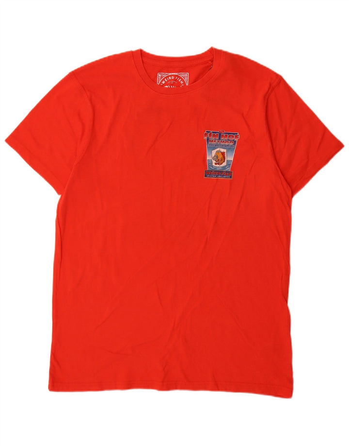 Μπλουζάκι Weird Fish Graphic T-Shirt Top Μεσαίο κόκκινο βαμβακερό