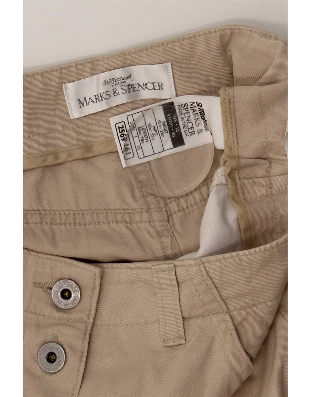 Marks & Spencer Γυναικεία Μίνι Φούστα UK 12 Medium W28 Μπεζ βαμβακερή
