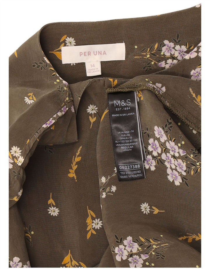 Marks & Spencer γυναικείο φόρεμα με μακρυμάνικο φόρεμα UK 14 Large Green