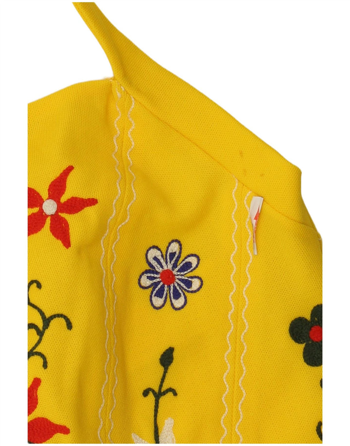 Vintage γυναικείο φόρεμα IT 42 Medium Yellow Floral