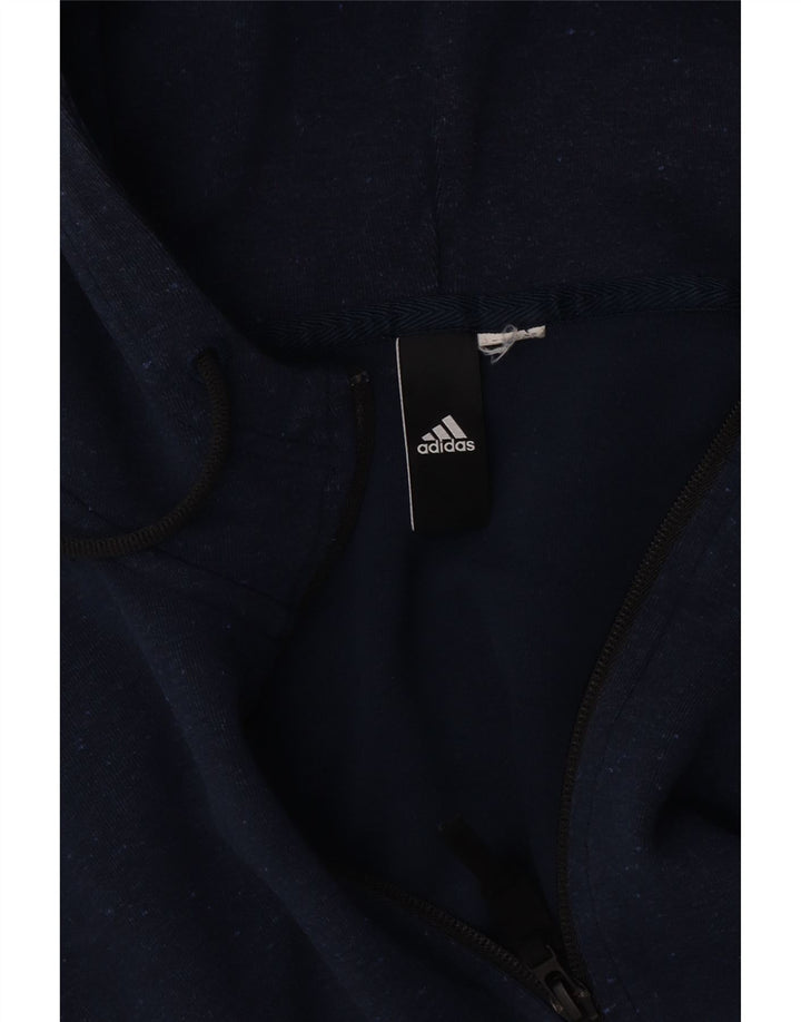 Ανδρικό πουλόβερ με κουκούλα με φερμουάρ Adidas, μεσαίο μπλε ναυτικό
