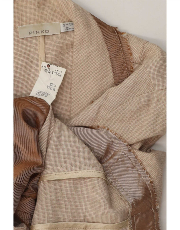 Pinko Γυναικείο σακάκι με 3 κουμπιά UK 8 Small Beige Βαμβακερό