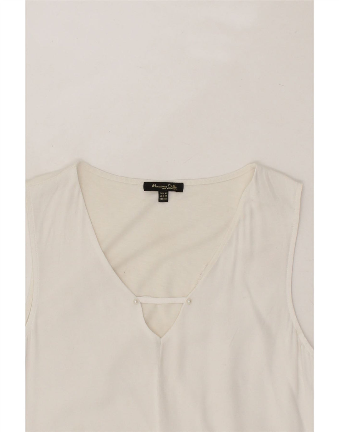 MASSIMO DUTTI Womens Sleeveless Blouse Top UK 6 XS White Lyocell Vintage Massimo Dutti and Second-Hand Massimo Dutti from Messina Hembry 