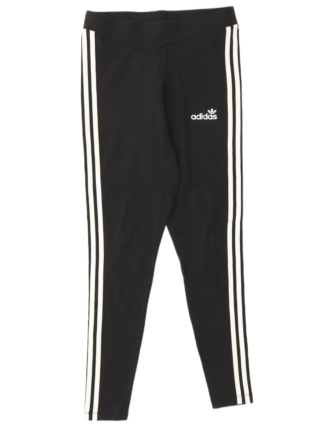 Γυναικείο κολάν Adidas UK 14 μέτριο μαύρο βαμβακερό ριγέ