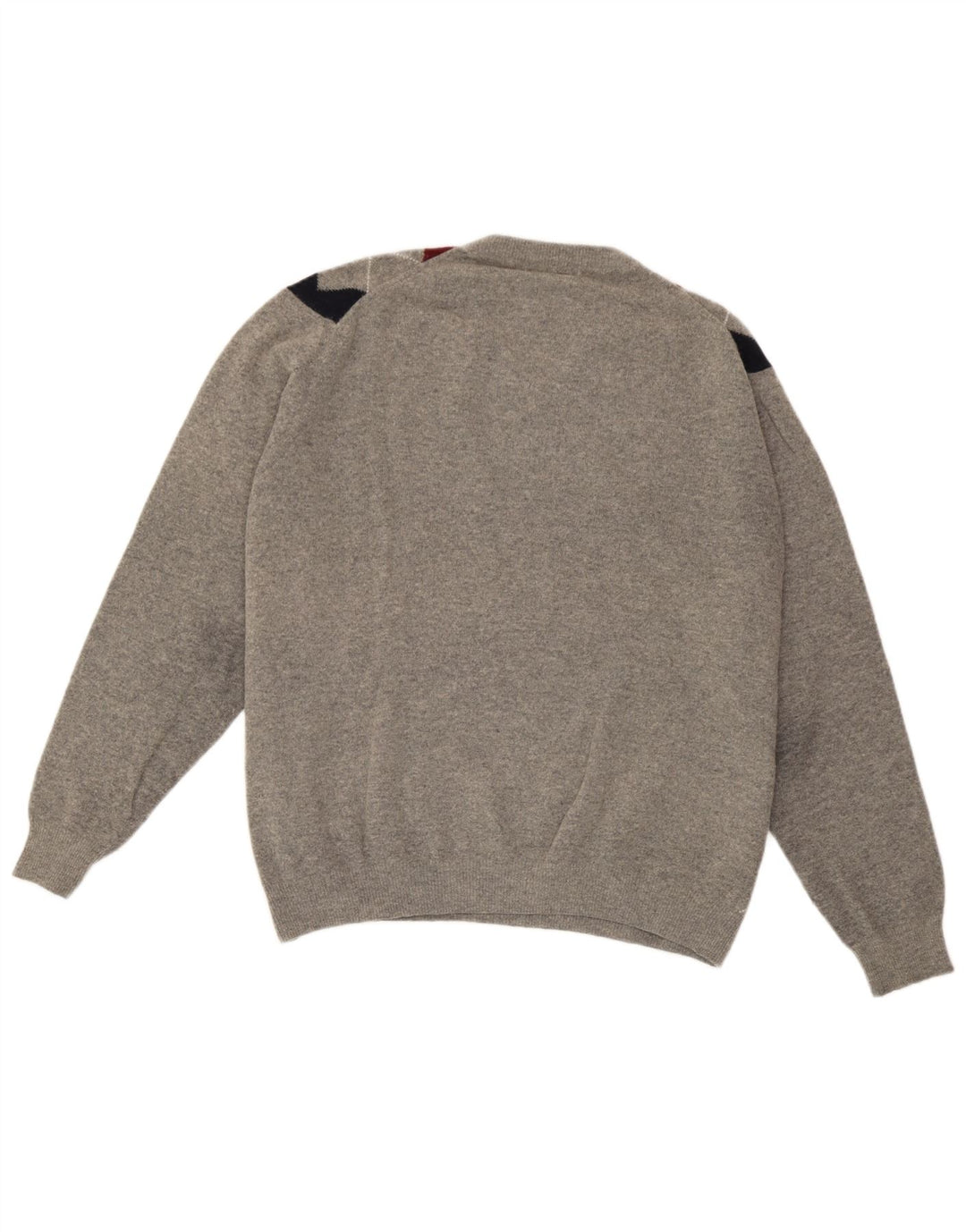 Rifle Ανδρικό πουλόβερ με λαιμόκοψη V Large Grey Argyle/Diamond Wool