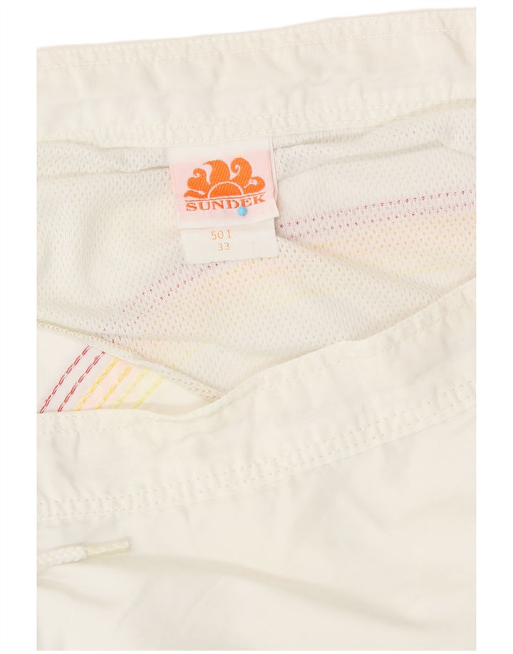 Ανδρικό σορτς κολύμβησης Sundek, μεσαίο λευκό νάιλον