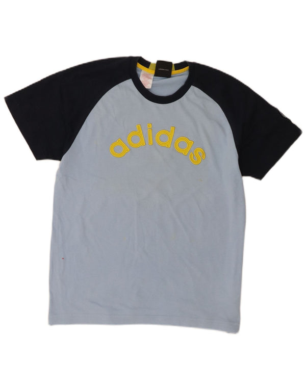 Γραφικό T-shirt Adidas Boys Top 13-14 ετών Μπλε χρώματος βαμβακερό