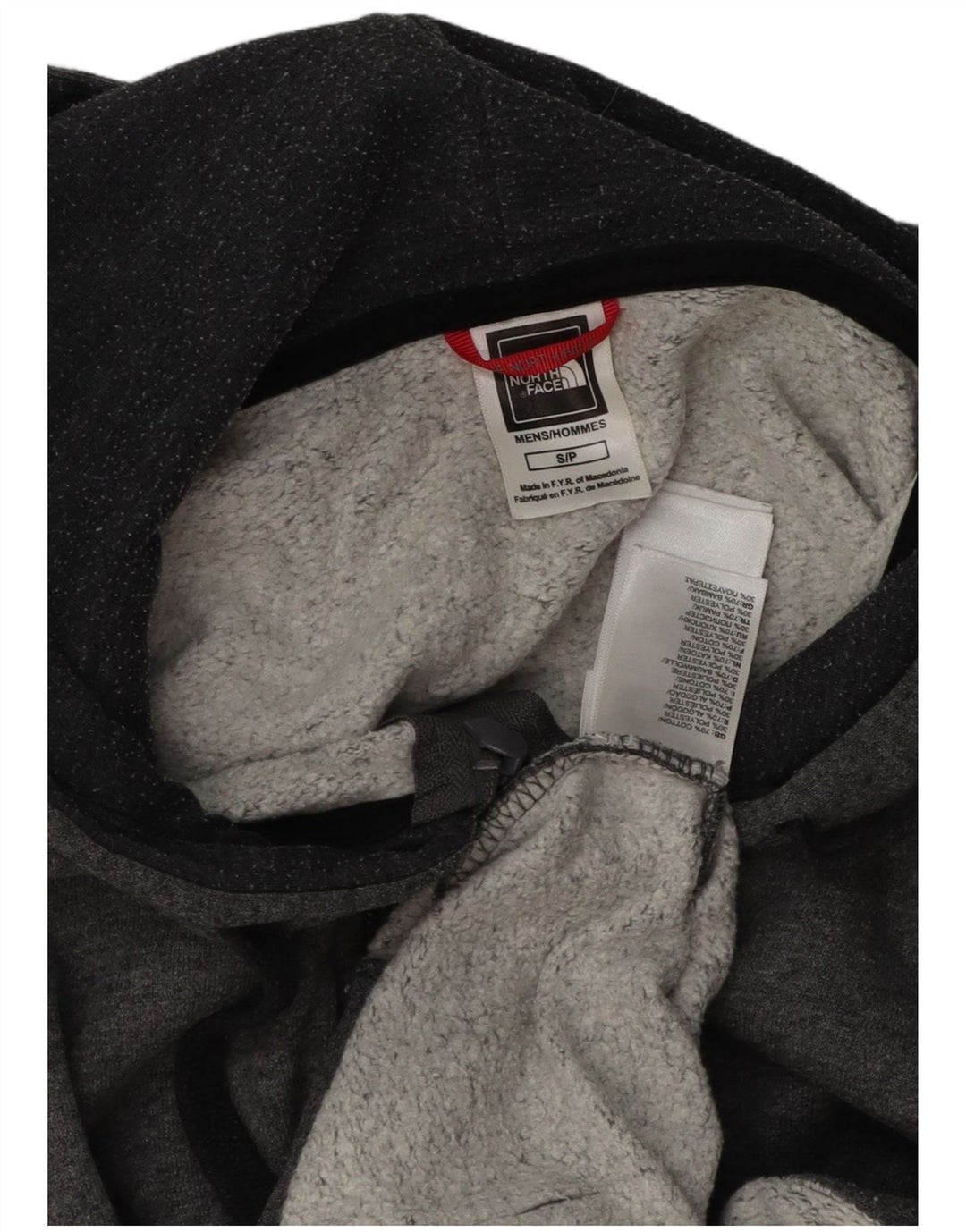 Ανδρικό πουλόβερ με κουκούλα με φερμουάρ North Face Μικρό γκρι βαμβακερό