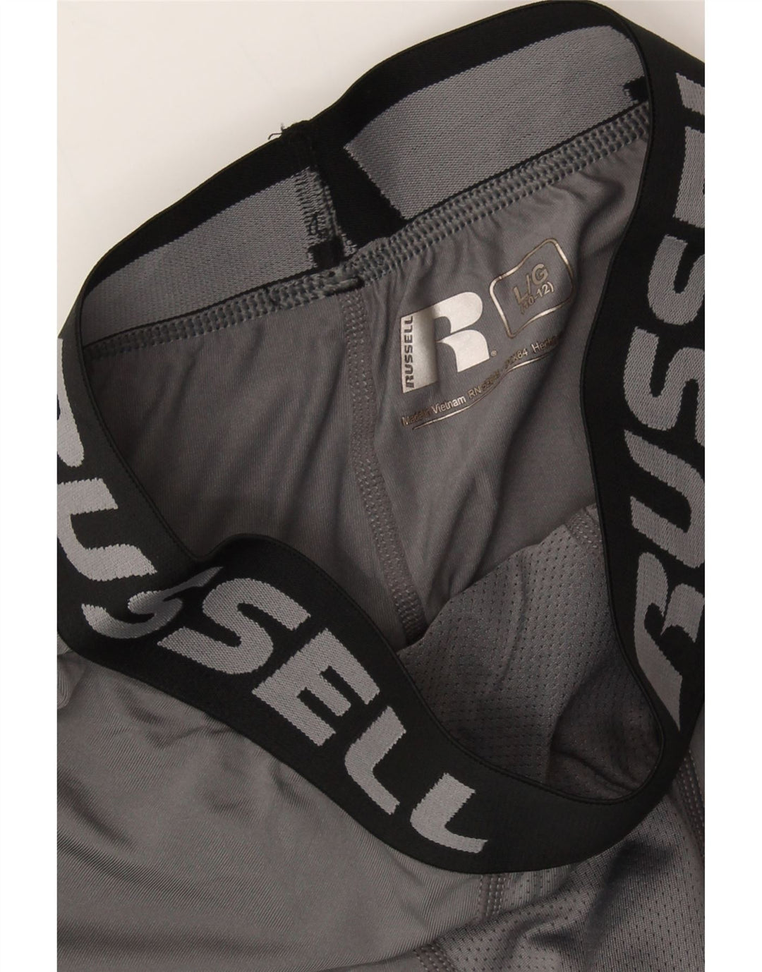 RUSSELL ATHLETIC Girls Graphic Leggings 10-11 Years Large  Grey Polyester Vintage Russell Athletic and Second-Hand Russell Athletic from Messina Hembry 