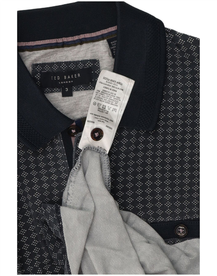 Ted Baker Ανδρικό πουκάμισο Polo Νούμερο 3 Medium Navy Blue γεωμετρικό