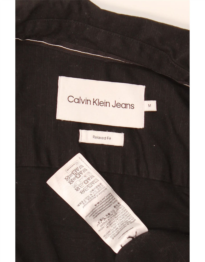 Ανδρικό πουκάμισο Calvin Klein Relaxed Fit Medium μαύρο βαμβακερό