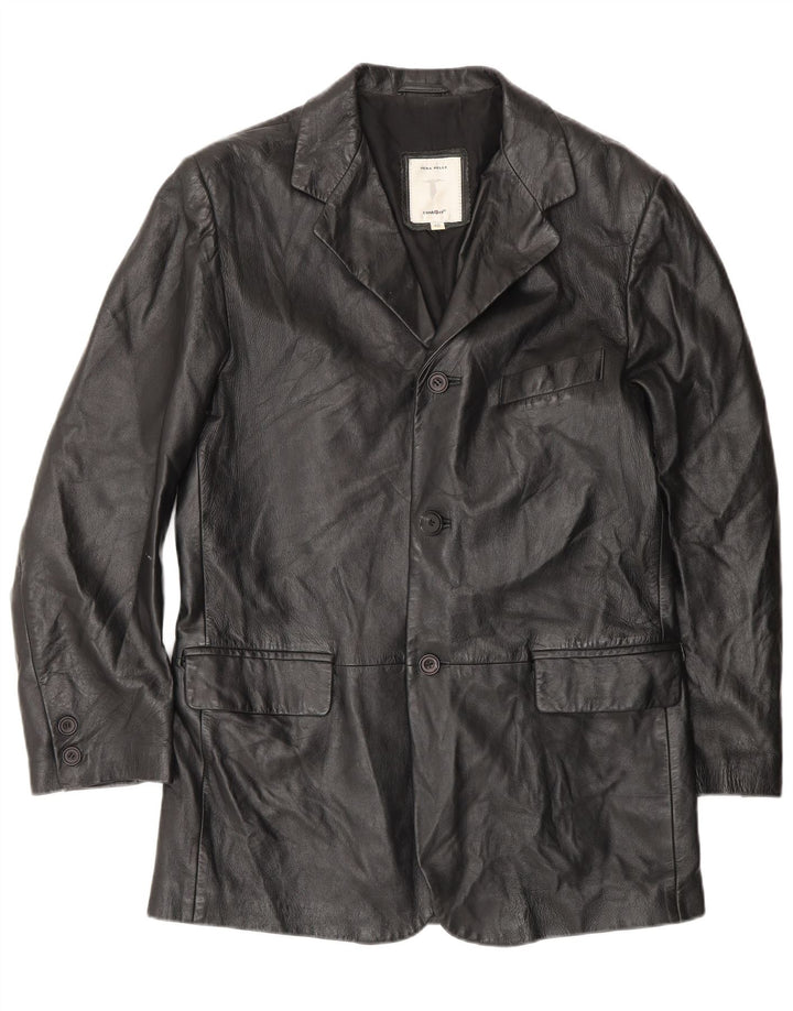 Conbipel Ανδρικό Δερμάτινο Παλτό IT 46 Small Black Leather