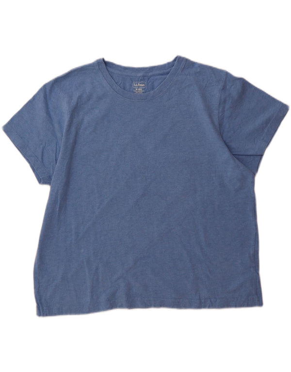 L.L.BEAN Womens T-Shirt Top UK 14 Medium Blue Cotton