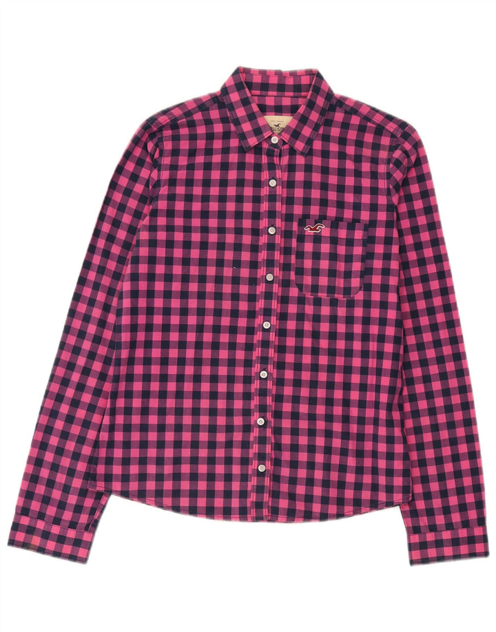 Γυναικείο πουκάμισο Hollister UK 14 Μεσαίο ροζ βαμβακερό Gingham