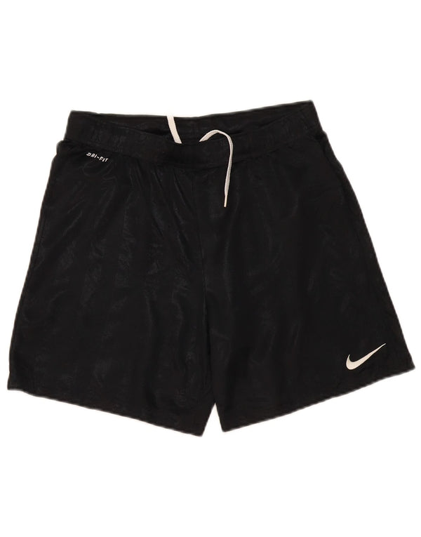 Αθλητικό σορτς Nike Boys Dri Fit 12-13 ετών Μεγάλο μαύρο ριγέ πολυεστέρα