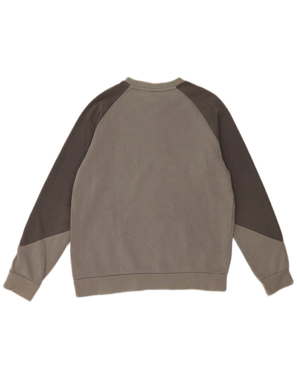 Γραφικό φούτερ ADIDAS Boys Jumper 13-14 ετών Γκρι Colourblock Βαμβακερό