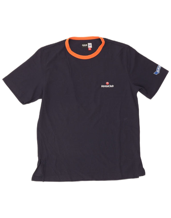 Gas Mens Graphic T-Shirt Top XL Navy Blue