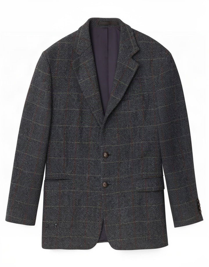 Marks & Spencer Mens Harris Tweed Blazer Jacket UK 42 Large Blue Check