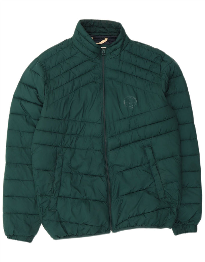 JACK & JONES Ανδρικό μπουφάν με επένδυση UK 38 Μεσαίου πράσινου πολυεστέρα