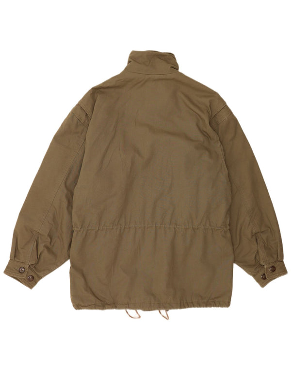 Vintage Mens Utility Jacket UK 42 XL Khaki Cotton