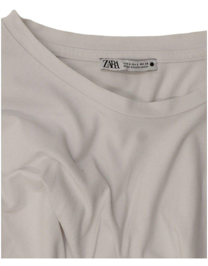 Zara Γυναικείο T-Shirt Oversized Top UK 10 Small White