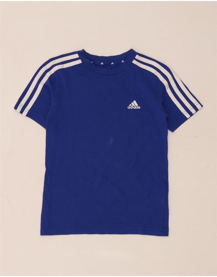 Adidas Boys T-Shirt Top 7-8 Years Blue Cotton