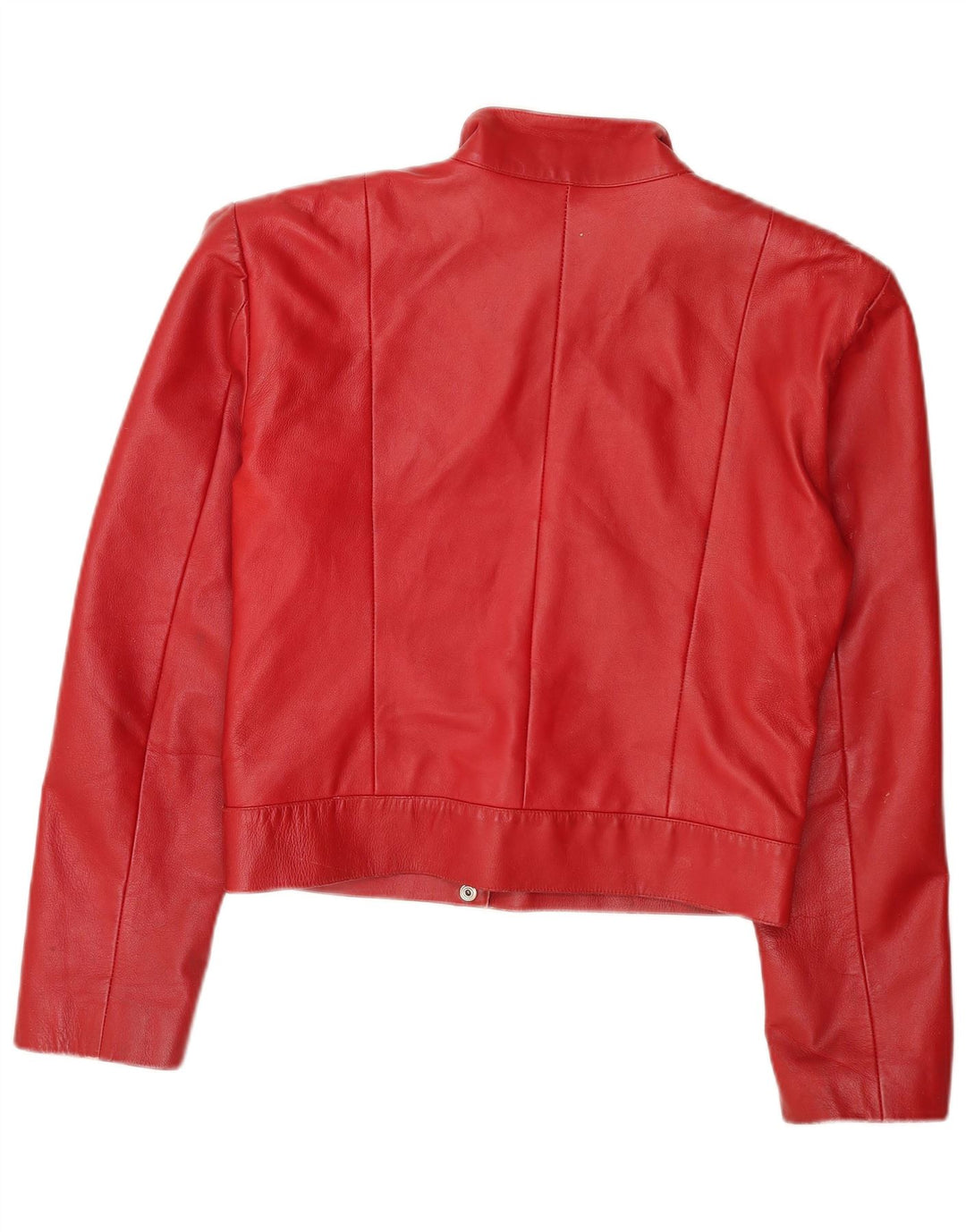 Vintage Γυναικείο Crop Δερμάτινο Μπουφάν UK 18 XL Κόκκινο