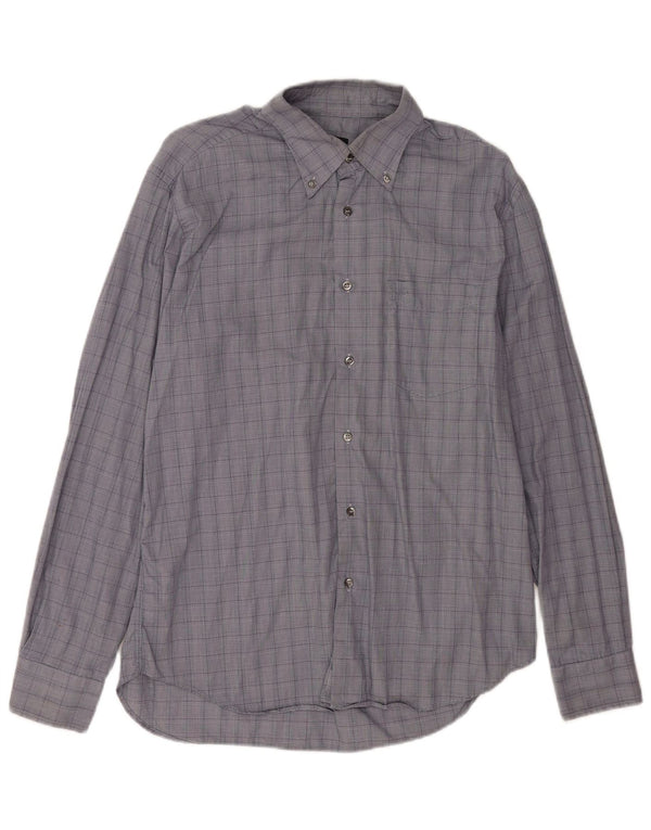 Ανδρικό πουκάμισο Roccobarocco Μέγεθος 42 16 1/2 Large Blue Check Cotton