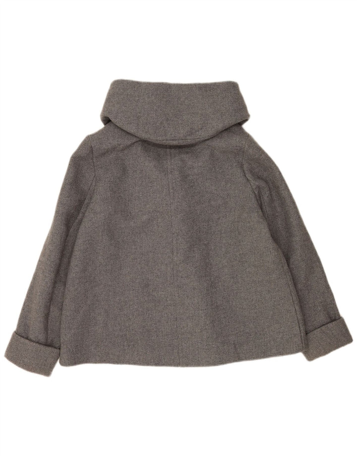 Zara Γυναικείο Bomber Jacket με κουκούλα UK 14 Medium Grey Wool