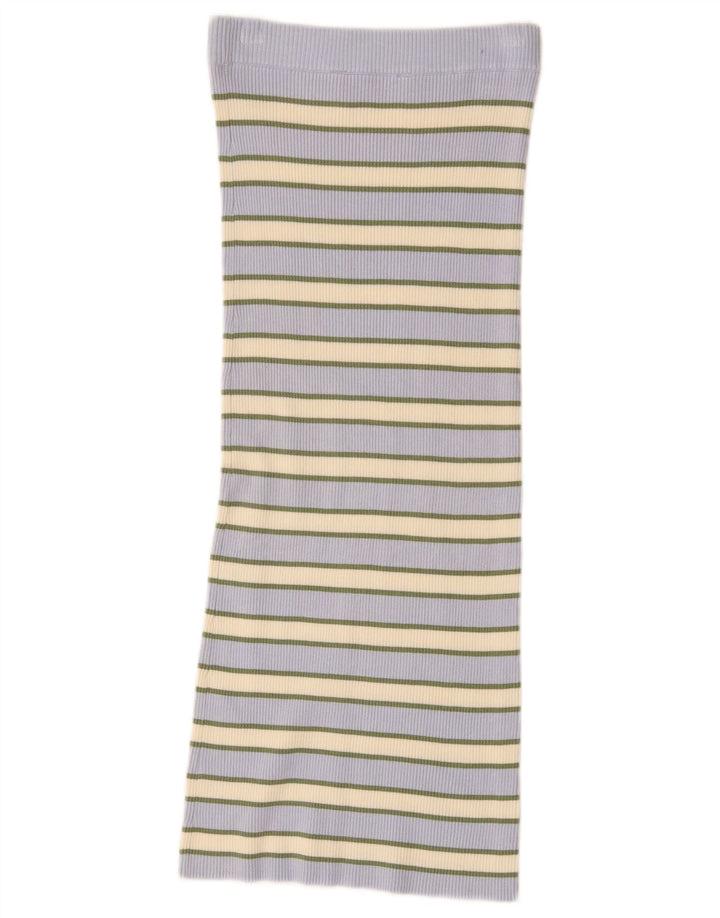 Zara Γυναικεία Πλεκτή Ίσια Φούστα Μικρή W26 Μπλε ριγέ