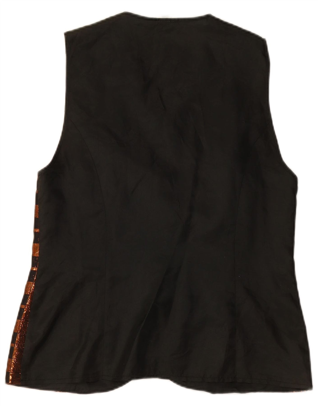 VINTAGE Γυναικείο Γιλέκο UK 14 Μεσαίο καφέ από πολυεστέρας