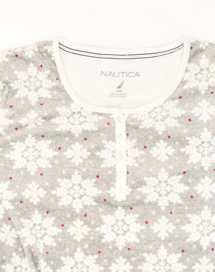 NAUTICA Womens Top Long Sleeve UK 14 Medium White Polyester | Vintage Nautica | Thrift | Second-Hand Nautica | Used Clothing | Messina Hembry 