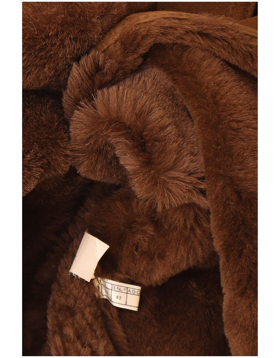 Belfe Γυναικείο Παλτό Shearling UK 14 Δέρμα μεσαίου καφέ