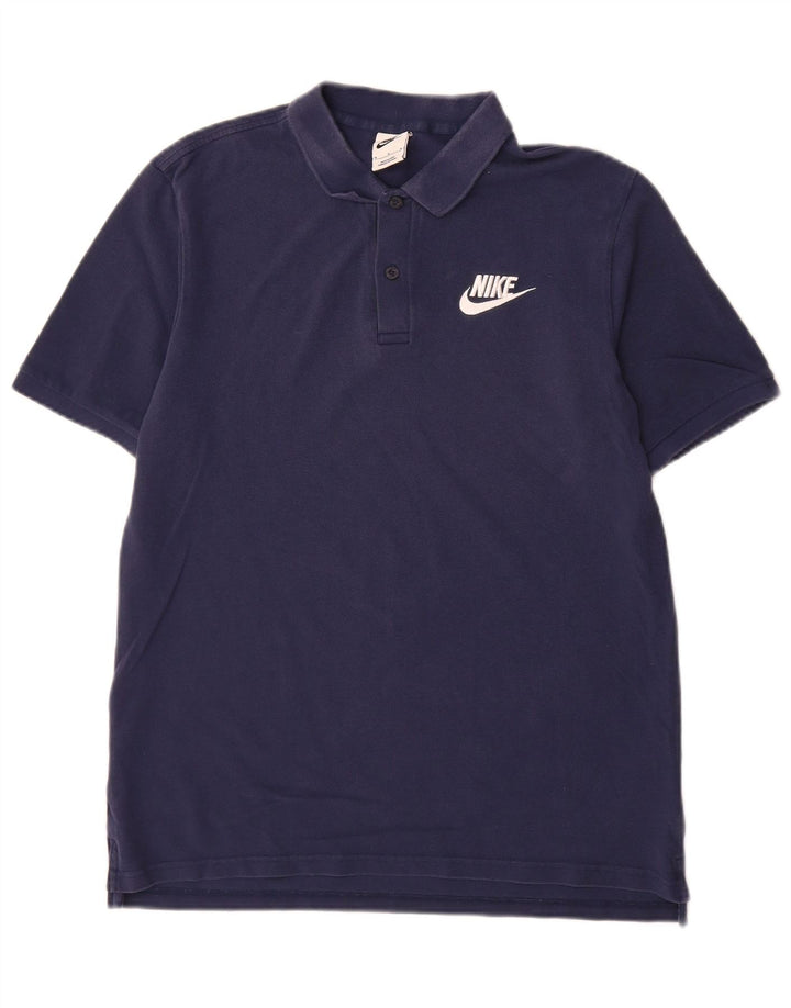 Ανδρικό μπλουζάκι πόλο Nike από μεσαίο μπλε ναυτικό βαμβακερό