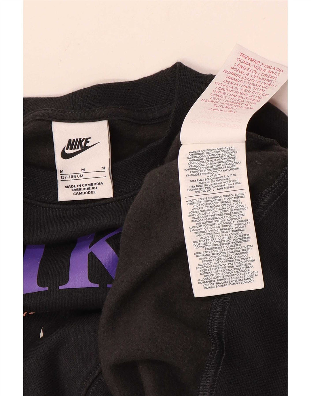 Nike Girls Oversized γραφικό φούτερ 10-11 ετών, μεσαίο μαύρο