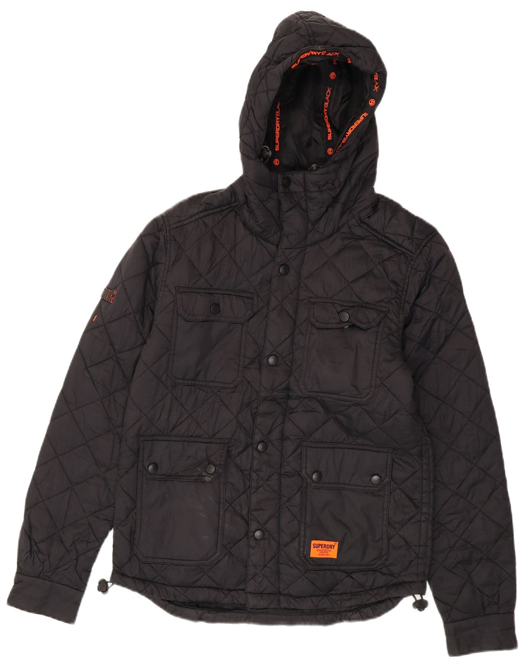Ανδρικό καπιτονέ μπουφάν SUPERDRY UK 36 Small Black Nylon