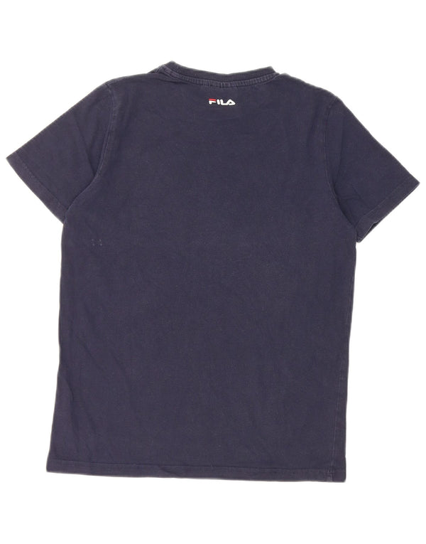 Fila Boys Graphic T-Shirt Top 11-12 Years Navy Blue Cotton