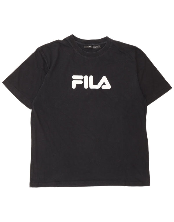 Ανδρικό γραφικό T-Shirt FILA Top XL Μαύρο βαμβακερό