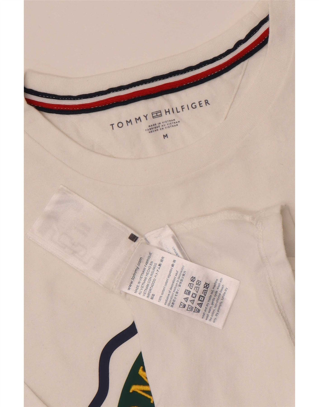 Ανδρικό γραφικό T-Shirt Tommy Hilfiger Top Μεσαίο λευκό βαμβακερό