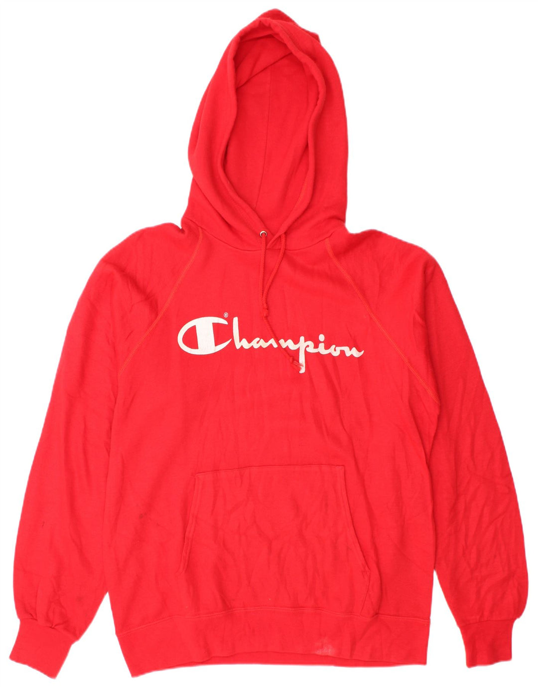 CHAMPION Γυναικείο Γραφικό Hoodie Jumper UK 16 Large Red Acrylic