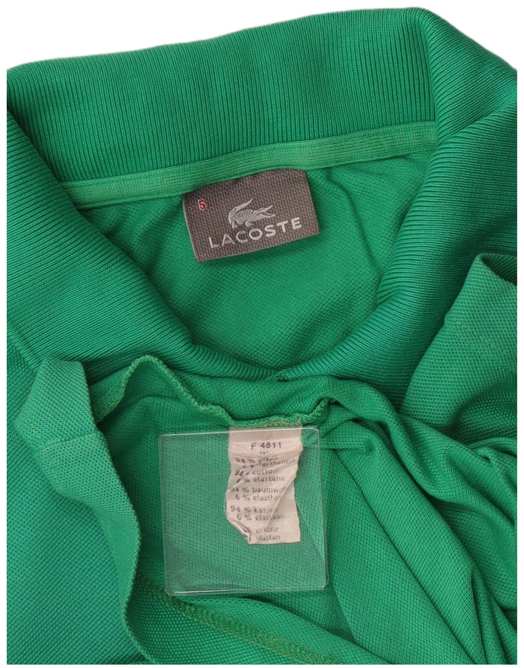 Ανδρικό μπλουζάκι πόλο LACOSTE Νούμερο 5 Μεγάλο πράσινο βαμβακερό