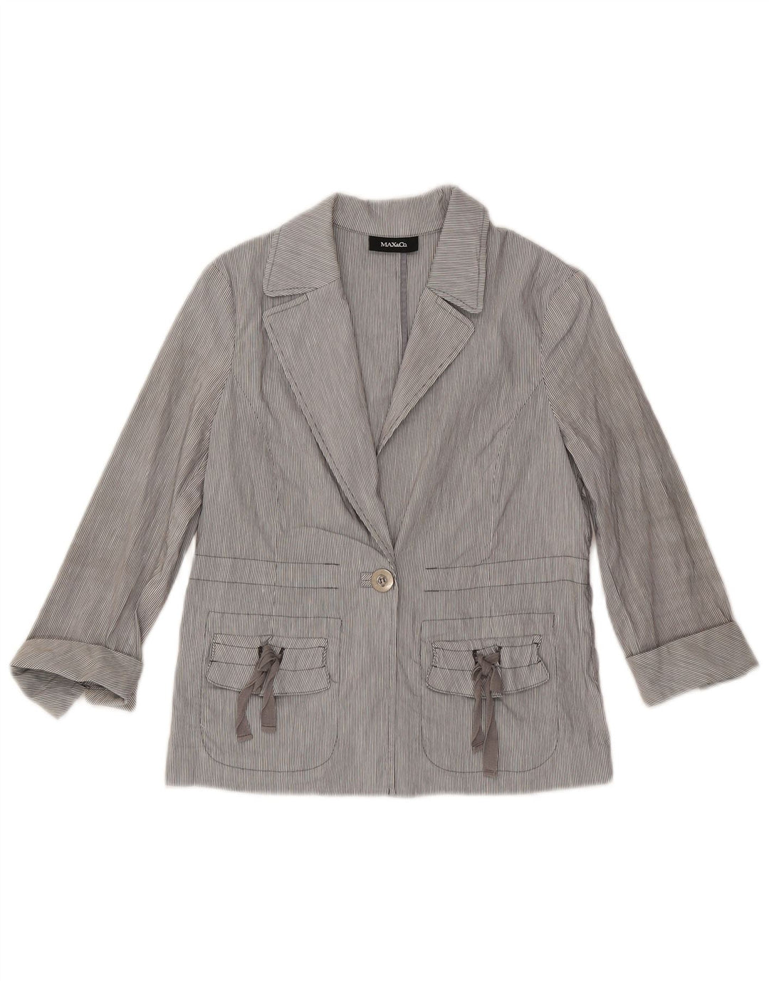 Max & Co. Γυναικείο σακάκι 3/4 μανίκι UK 8 Small Blue Pinstripe